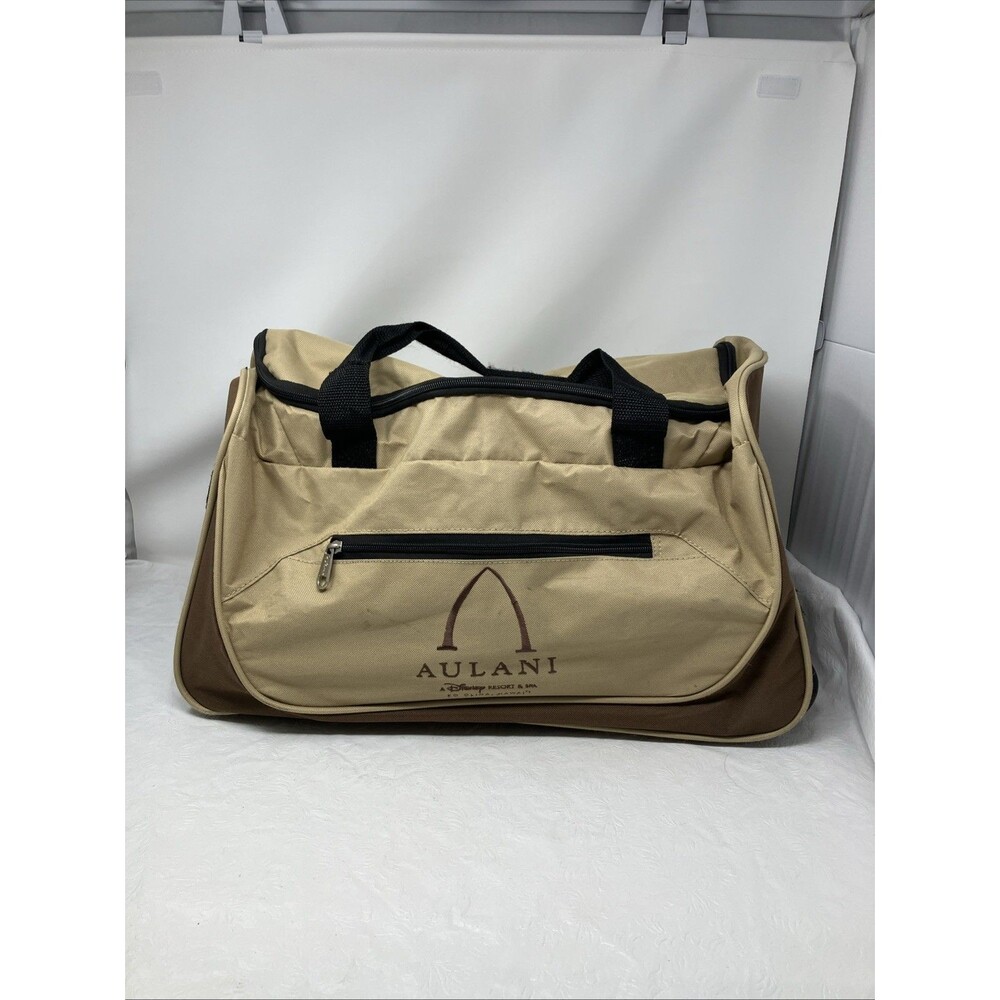 Disney Aulani Hawaii Roller Bag Duffle Bag Luggage Exclusive Rare Brown Tan